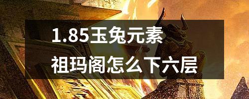 1.85玉兔元素祖玛阁怎么下六层