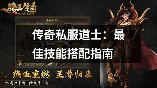 传奇私服道士:最佳技能搭配指南