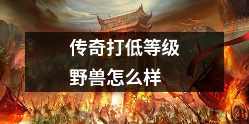 传奇打低等级野兽怎么样