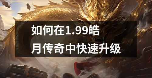如何在1.99皓月传奇中快速升级