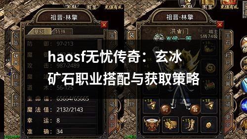 haosf无忧传奇:玄冰矿石职业搭配与获取策略